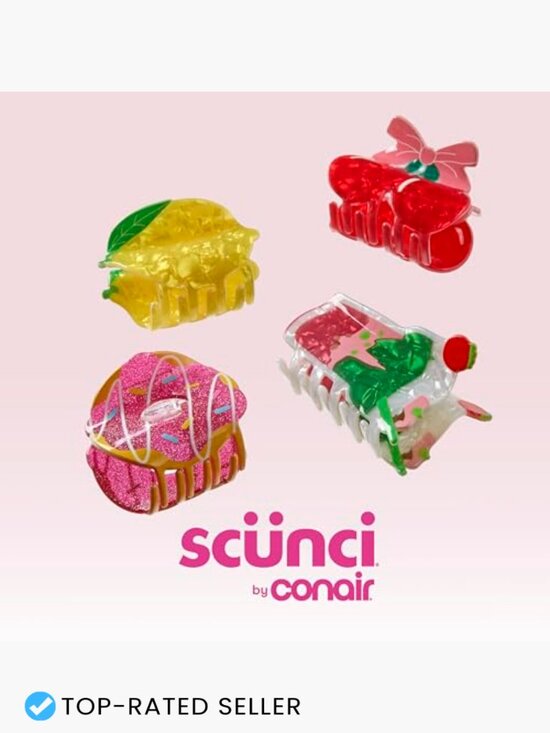 4pk Food-Themed Claw Clip Set Fun Acrylic Hair Clips for All Hair Types main image 6